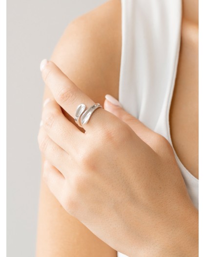 Anillo Ajustable Twins Plata