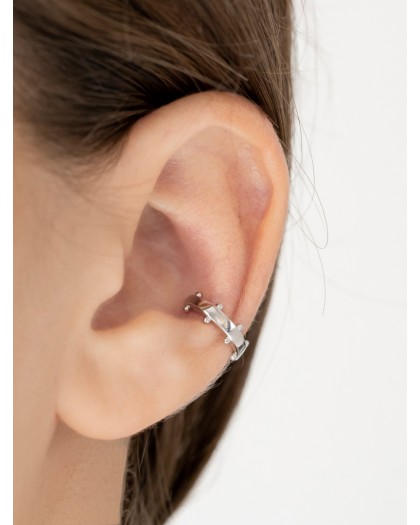 Pendientes Ear Cuff Balls Plata