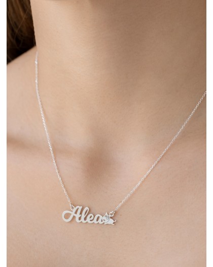 Collar con nombre Dog Plata