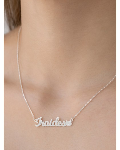 Collar con nombre Cat Plata