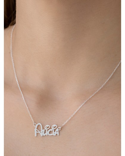 Collar con nombre Funny Plata
