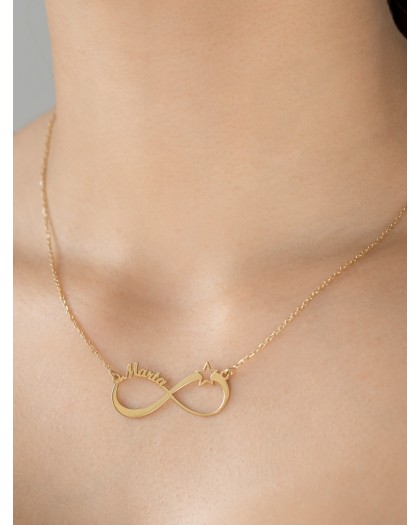 Collar con 1 nombre Infinito Estrella Doré