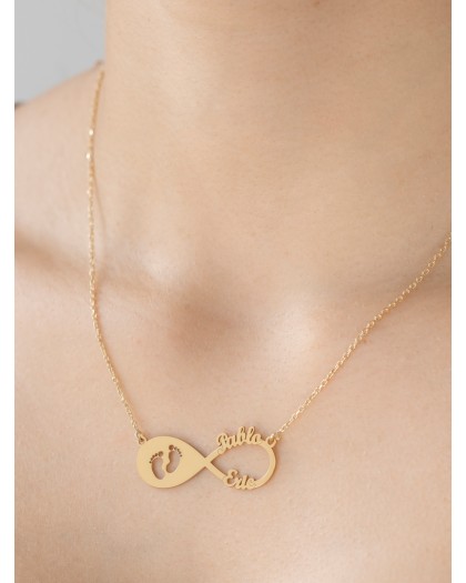 Collar con 2 nombres Infinito Baby Doré
