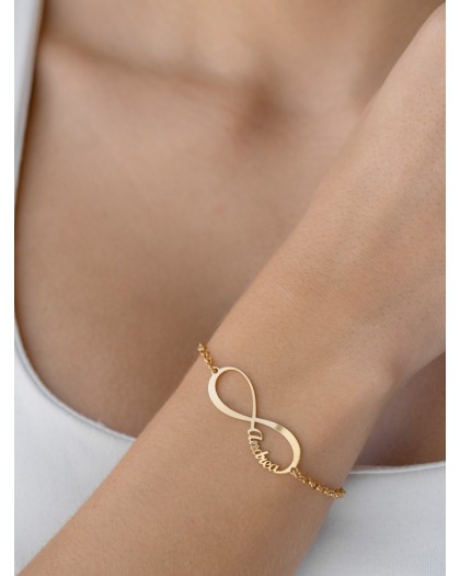Pulsera con 1 nombre infinito Doré