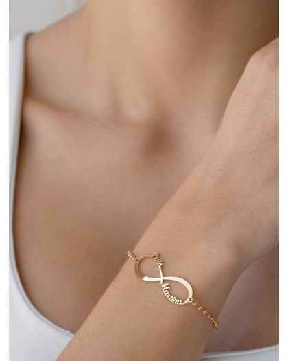Pulsera con 2 nombres infinito Doré
