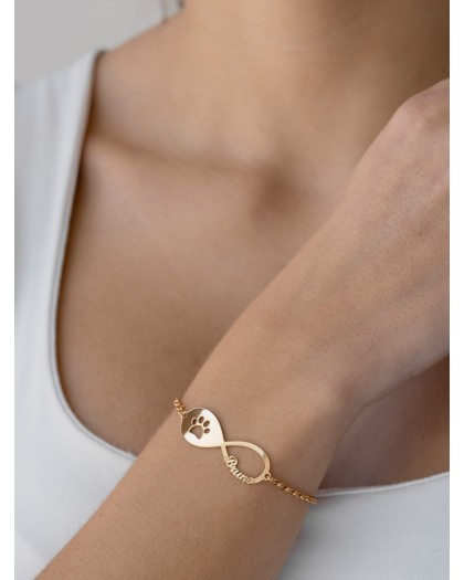 Pulsera con 1 nombre Infinito Mascota Doré