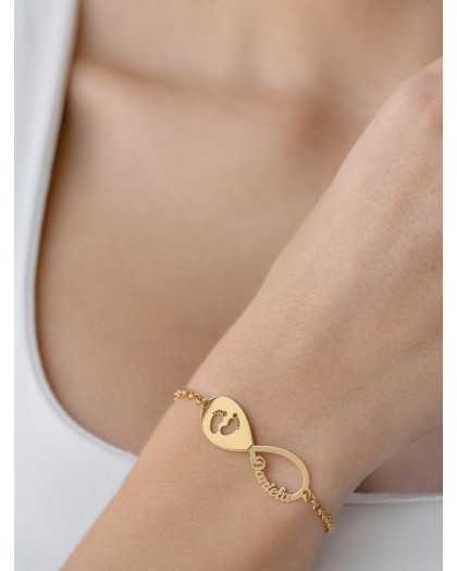 Pulsera con 1 nombre Infinito Baby Doré