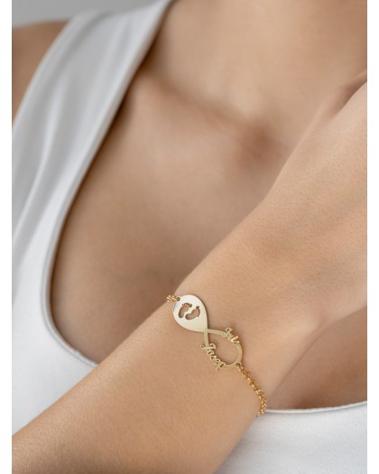 Pulsera con 2 nombres Infinito Baby Doré