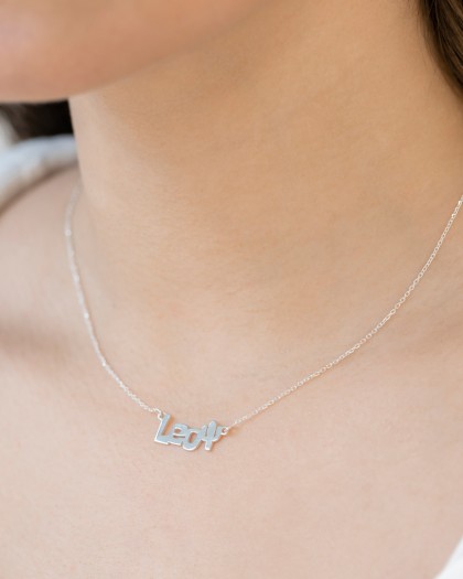 Collar con nombre cactus Plata