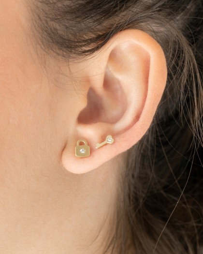 Pendientes Candado y Llave oro