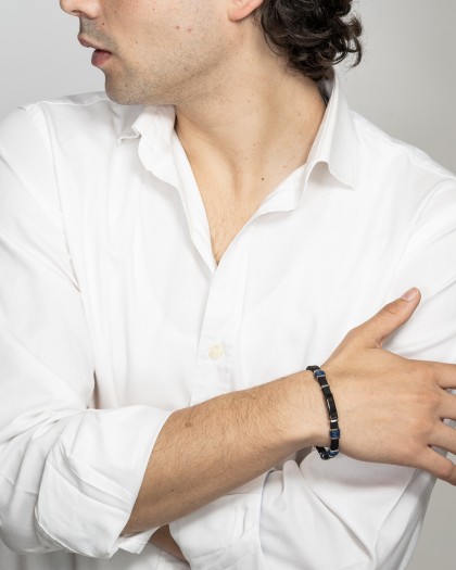 Pulsera caucho cerámica blue