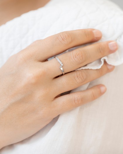 Anillo Agnes oro blanco