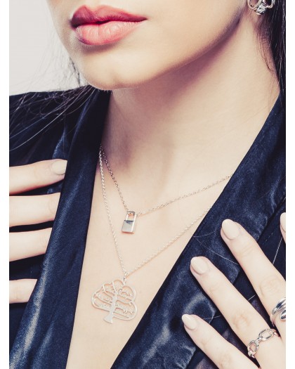 Collar con Nombre Árbol de la Vida Plata