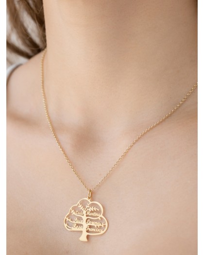 Collar con Nombre Árbol de la Vida Doré