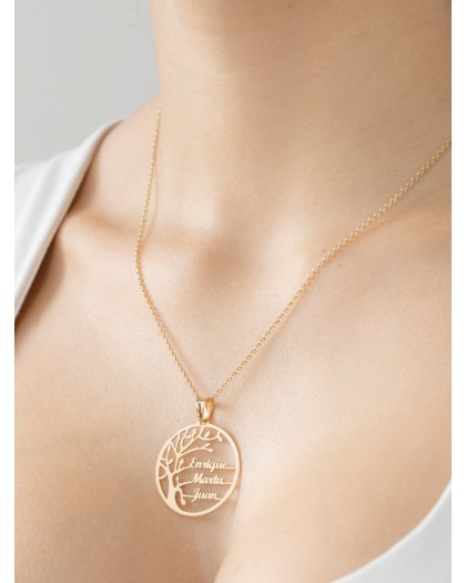 Collar con Nombre Árbol de la Vida Doré