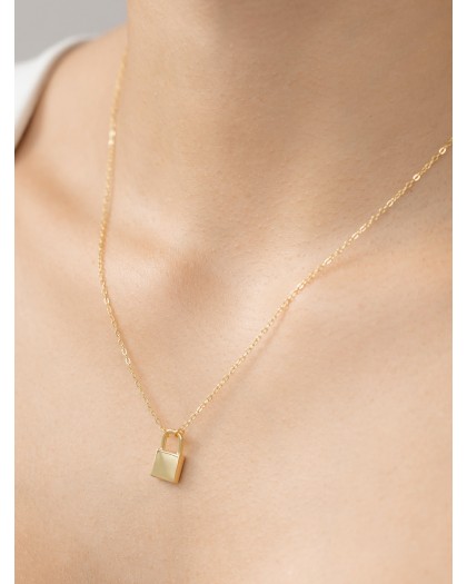 Collar Inicial candado plata
