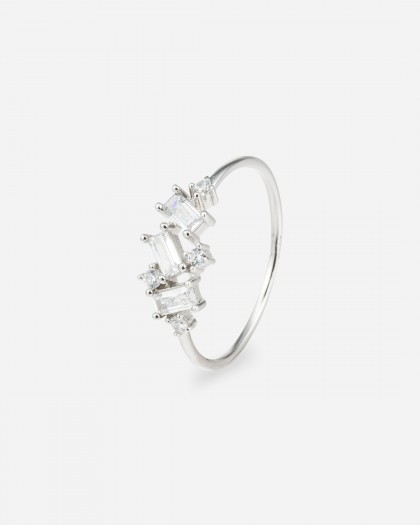 Anillo baguette plata