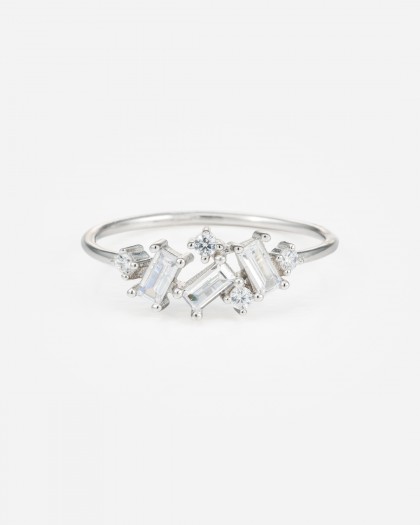 Anillo baguette plata