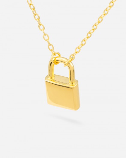 Collar Inicial candado plata