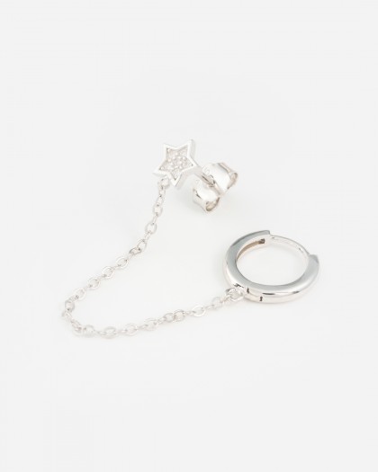 Pendientes Doble Estrella Plata