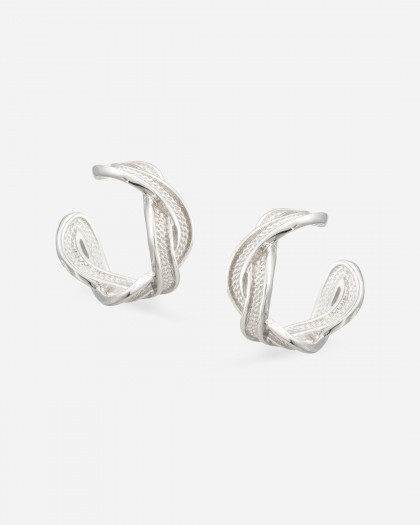 Pendientes Ear Cuff Linked Plata