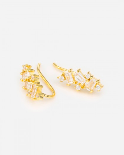 Pendientes Trepador Baguette Doré