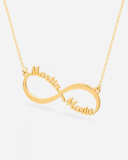 Collar con 2 nombres Infinito Oro