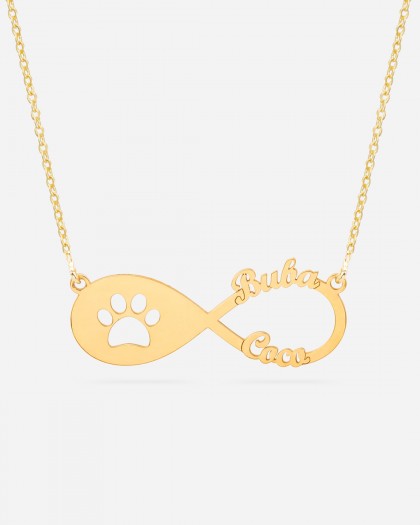 Collar con 2 nombres Infinito Mascota Doré