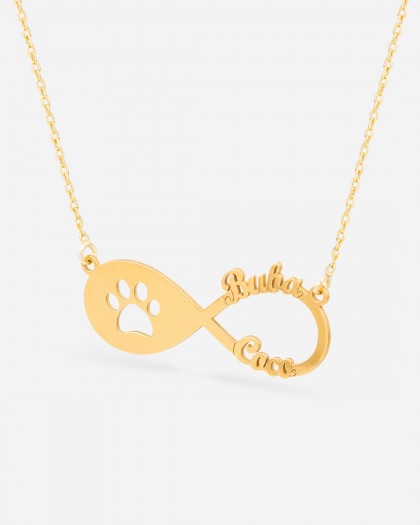 Collar con 2 nombres Infinito Mascota Doré