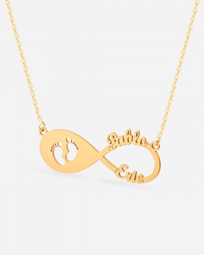 Collar con 2 nombres Infinito Baby Doré