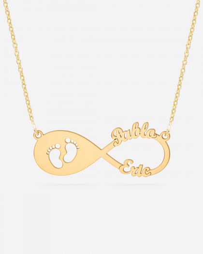 Collar con 2 nombres Infinito Baby Doré