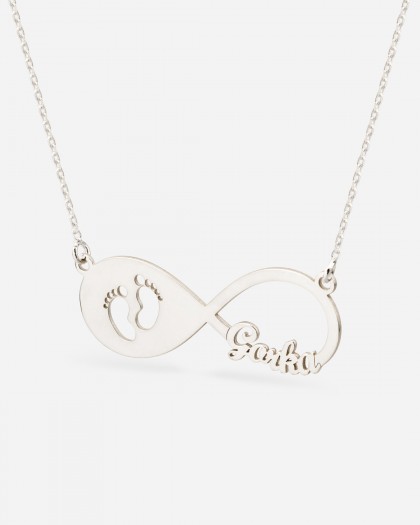 Collar con 1 nombre Infinito Baby Plata