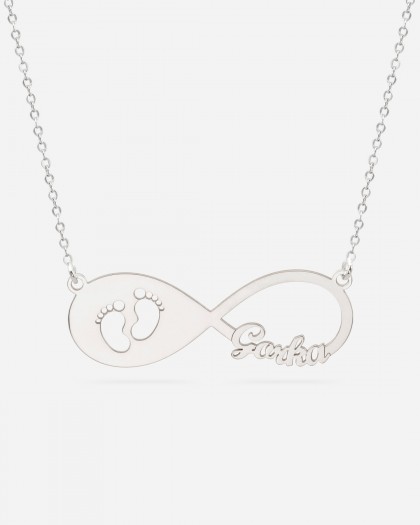 Collar con 1 nombre Infinito Baby Plata