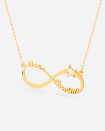 Collar con 2 nombres Infinito Estrella Doré