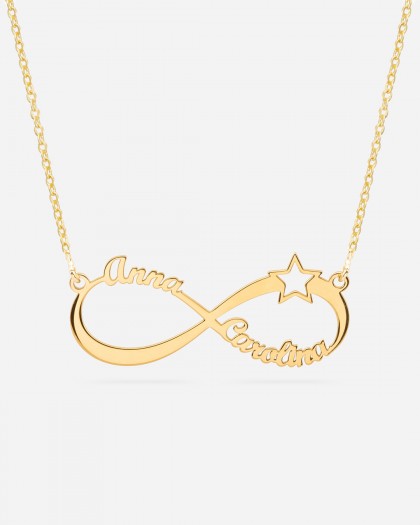 Collar con 2 nombres Infinito Estrella Doré