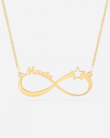 Collar con 1 nombre Infinito Estrella Doré