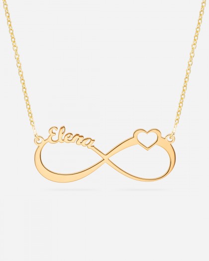 Collar con 1 nombre Infinito Corazón Doré