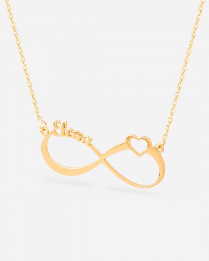 Collar con 1 nombre Infinito Corazón Doré