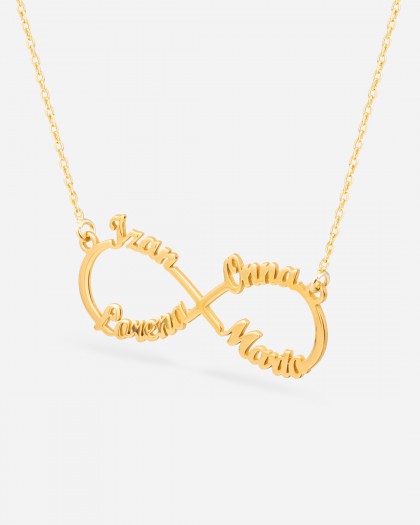 Collar con 4 nombres Infinito Doré