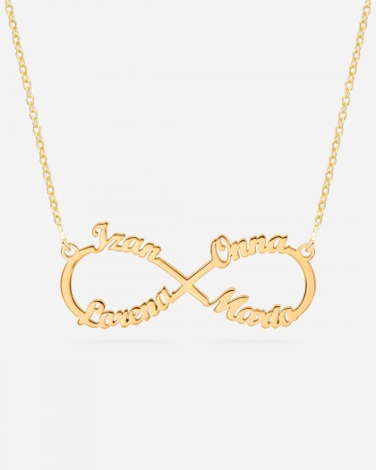 Collar con 4 nombres Infinito Doré