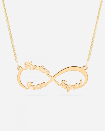 Collar con 3 nombres Infinito Doré