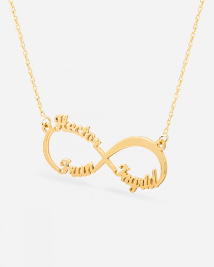 Collar con 3 nombres Infinito Doré