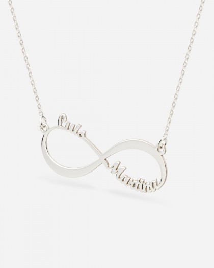 Collar con 2 nombres Infinito Plata