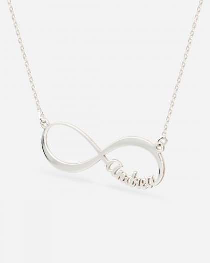 Collar con 1 nombre Infinito Plata
