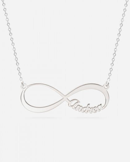 Collar con 1 nombre Infinito Plata
