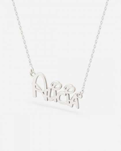 Collar con nombre Funny Plata