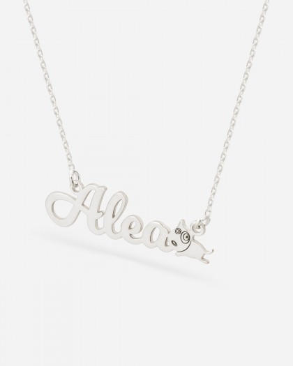 Collar con nombre Dog Plata