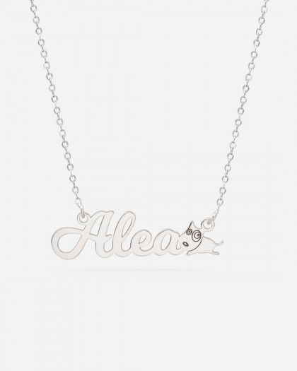 Collar con nombre Dog Plata