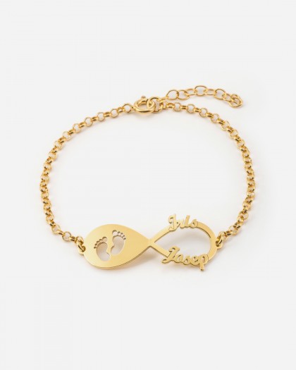 Pulsera con 2 nombres Infinito Baby Doré