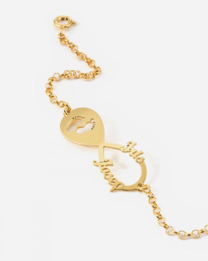 Pulsera con 2 nombres Infinito Baby Doré